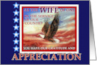Thank You Military Wife Military Spouse Appreciation Flying Eagle card
