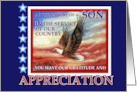 Military Appreciation Thank You to Parent of Son in Military Service card