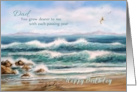 To Dad Happy Birthday to Dad Aqua Seascape with Seagulls card