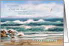 To Son in Law Happy Birthday Aqua Seascape with Seagulls card