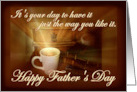 Happy Father’s Day for a Coffee Lover Coffee Mug with Light Rays card