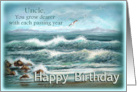 Uncle Happy Birthday with Seascape and Ocean Waves card