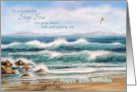 Happy 40th Birthday to Step Son Seascape and Ocean Waves card