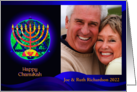 Happy Chanukah Photo Card Star of David and Menorah for Photo card