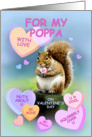 For Poppa, Cute Squirrel Valentine, I Wuv U card