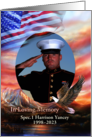Flag and Eagle Memorial Service for Military Invitation with Photo card