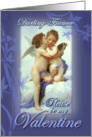 To Fiancee, Valentine Cherubs card
