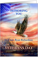 Veterans Day Thanks, Personalized with Name, Eagle & Flag card