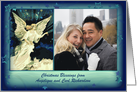 Christmas Angel and Stars Merry Christmas Blessings Photo Card