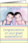 Expecting Fraternal Twins Boy and Girl Congratulations on Pregnancy card