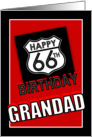 66th Birthday to Grandad, Route 66 Road Sign card