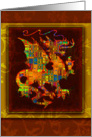 Golden Fantasy Dragon, Chinese Year of the Dragon, Blank Card