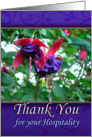 Thank You for Hospitality, Purple and Pink Fuchsias card