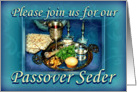 Passover Seder Invitation, Aqua Blue Seder Plate card