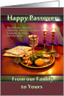 Happy Passover, Hebrew Blessing with Candles and Seder Plate card