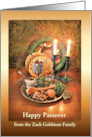 Happy Passover Judaica Candlelight Seder Table to Add Name Blank card