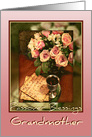 Grandmother Passover Blessings, Matzoh and Pink Roses card