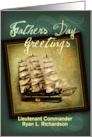 Father’s Day Greetings with Antique Sailing Ship Model to Customize card