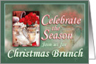 Christmas Brunch Luncheon Invitation Red Roses and Silver Pitcher card