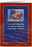 Thank You for Military Service, American Flag card