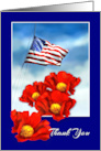 Thank You for Military Service American Flag & Patriotic Red Poppy card