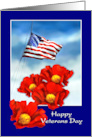 Happy Veterans Day Thank You for Service US Flag Red Poppies card