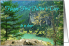 Happy First Father’s Day to Son in Law Aqua Lake 1st Father’s Day card