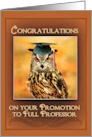 Congratulations on Promotion to Full Professor Owl in Mortarboard card