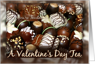 Invitation to a Valentine’s Day Tea Party with Chocolate Candy card