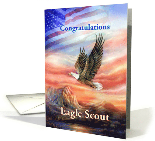 Eagle Scout Court of Honor Congratulations, Flag and Eagle card