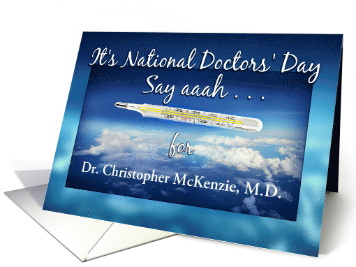 National Doctors' Day to Doctor Aaah is for Awesome Add Name card