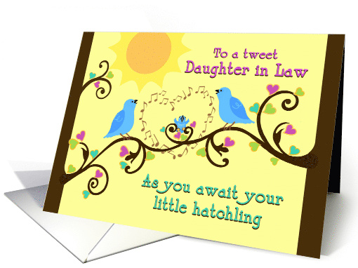 Baby Shower Congratulations to Daughter in Law with Baby Bird card