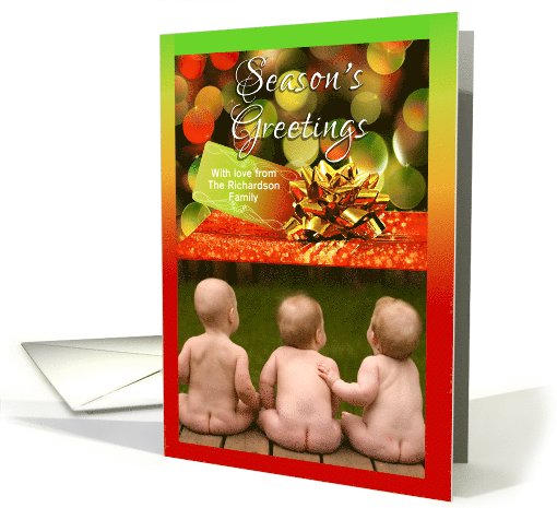 Christmas Gift, Season's Greetings Photo Card Custom Front card