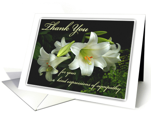 Thank You for Your Sympathy, White Lilies, Thanks for Condolences card