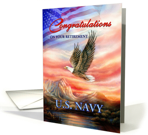 Congratulations on Retirement from U. S. Navy, Flying Eagle card