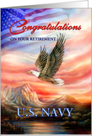 Congratulations on Retirement from U. S. Navy, Flying Eagle card