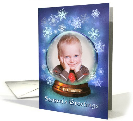 Christmas Snow Globe Photo in Snow Globe Custom for Any Relation card