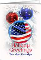 To Grandpa, Patriotic Christmas Holiday Greetings card