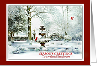 Season’s Greetings to Employee Winter Garden and Cardinals card