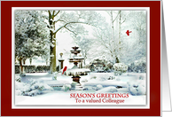 Season’s Greetings to Colleague Winter Garden and Cardinals card