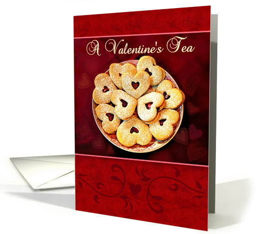 Valentine's Day Tea Invitation, Heart Cookies on Tea... (1115576)
