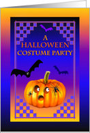 Halloween Costume Party Invitation Pumpkin Bat and Spider card