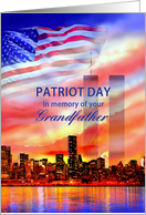 In Memory of Your Grandfather on Patriot Day 9/11, Twin Towers card