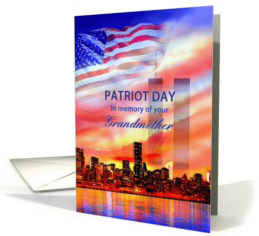 In Memory of Your Grandmother on Patriot Day 9/11, Twin Towers card