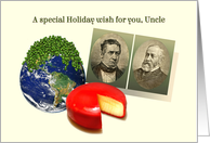 To Uncle, Funny Christmas Puzzle, Holiday Humor, Peas on Earth card