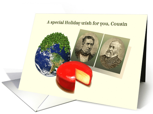 To Cousin, Funny Christmas Humorous Holiday Puzzle, Peas on Earth card