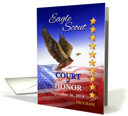 Program for Eagle Scout Court of Honor, Flying Eagle Custom Front card