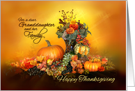 To Granddaughter and her Family, Happy Thanksgiving Pumpkins card