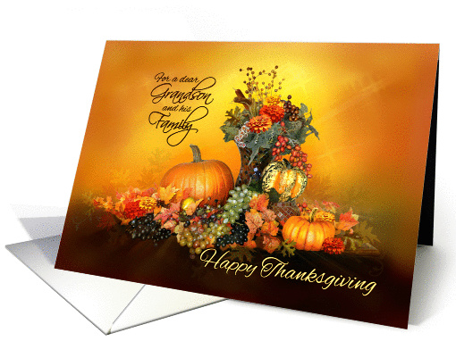 For Grandson and his Family, Happy Thanksgiving, Pumpkins... (1170830)