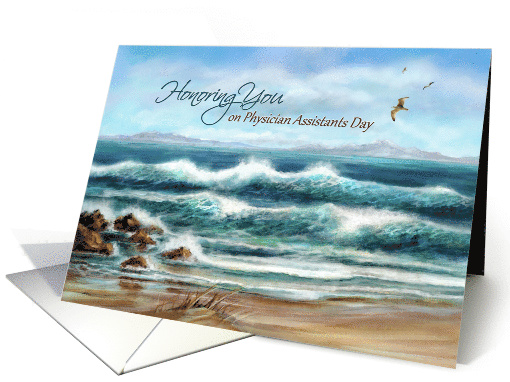 Physician Assistants Day, Aqua Seascape with Seagulls card (1171862)